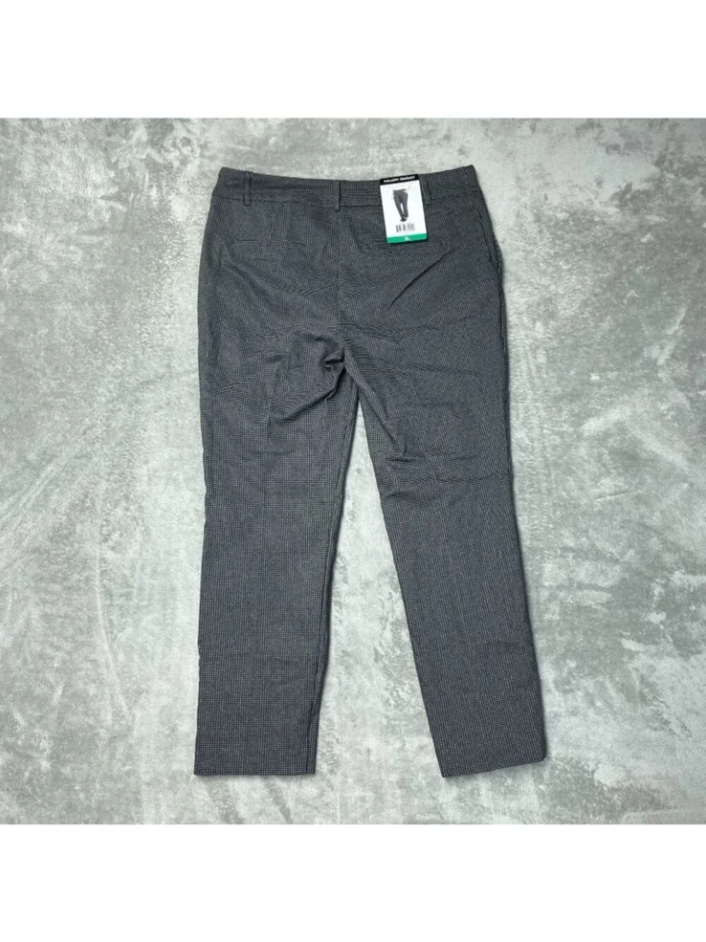 NWT Hilary Radley Women's XL Gray Black Pull-On Slim Leg Pants Mid Rise G2049